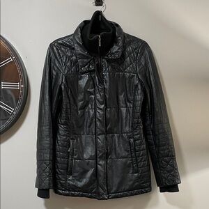 Vintage Danier thick Leather Jacket with insulation Pink and Brown Lining